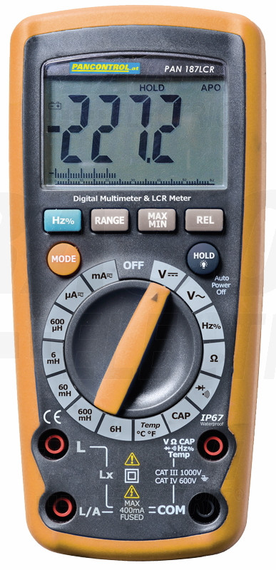 Digitalni mulitmeter DCV, ACV, DCA, ACA, OHM, C, L, Term, IP67