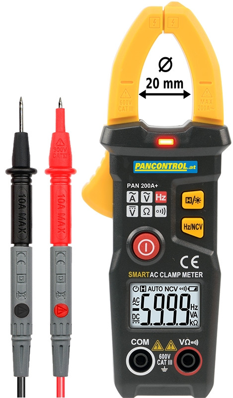 Digitalne tokovne klešče ACV/DCV 600V, ACA 200A, R, Hz,d=20mm
