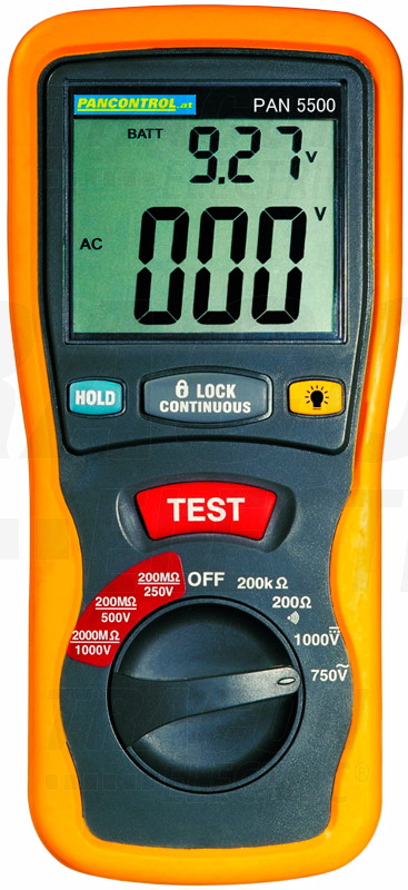 Večfunkcijski multimeter in tester izolacije ACV/DCV, R