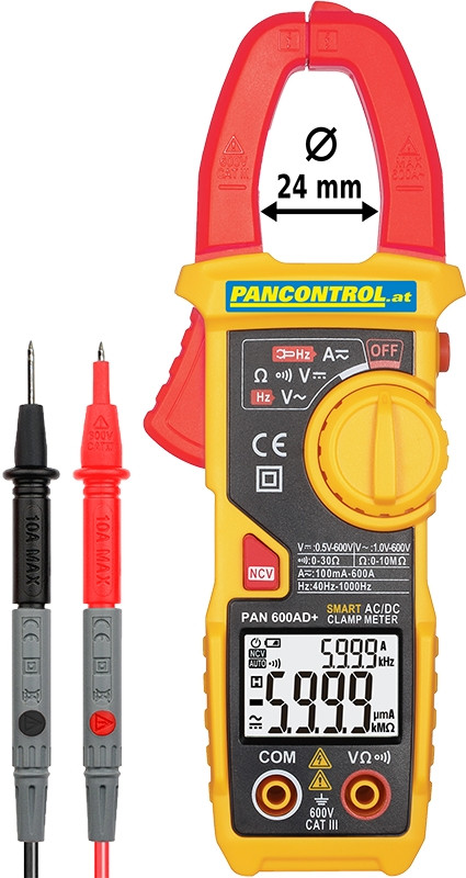 Digitalne tokovne klešče AC/DC ACV/DCV 600V, ACA/DCA 600A, R, Hz, d=24mm