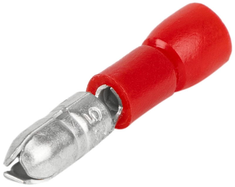 Okrogli moški kontakt 1,5 mm2, d1=1,8 mm, d2=4 mm, rdeč