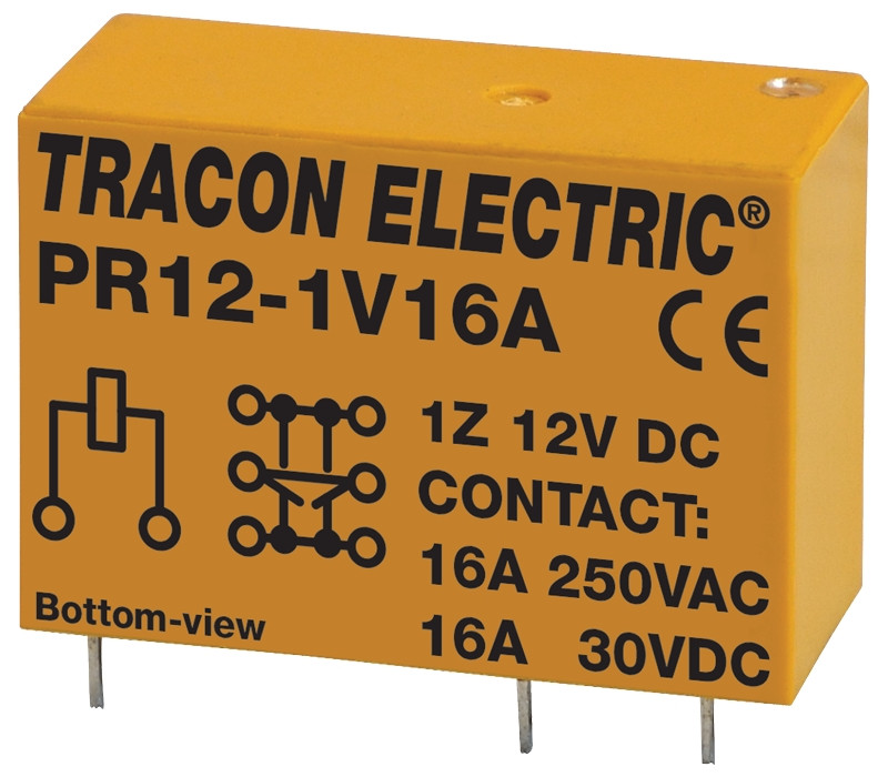 Print rele 12 V DC z 1 preklop. kontakt., 230 V AC/ 30 V DC/ 16 A