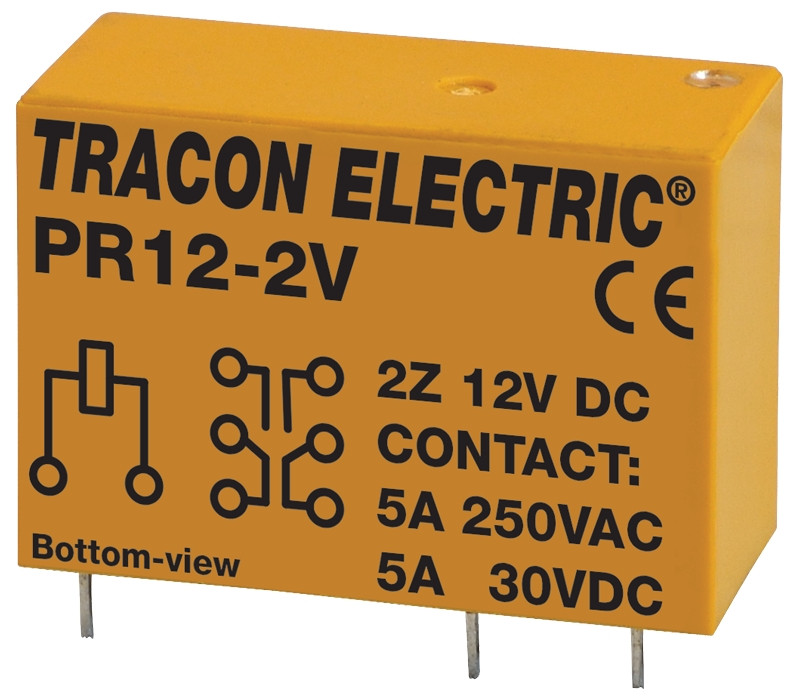 Print rele 12 V DC z 2 preklop. kontakt., 230 V AC/ 30 V DC/ 5 A