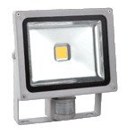 SMD LED spot svetilo s senzorjem gibanja 50W, 5000K, IP65, 85-265VAC, 3500lm, 180°, 5-12m, 10s-7min, 3-2000lx