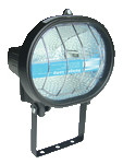 Reflektor halogenski, R7s, 150 W, 78 mm, črn, IP 54