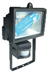 Reflektor halogenski s senzorjem R7s 150W 78mm, črn, IP54, 120°