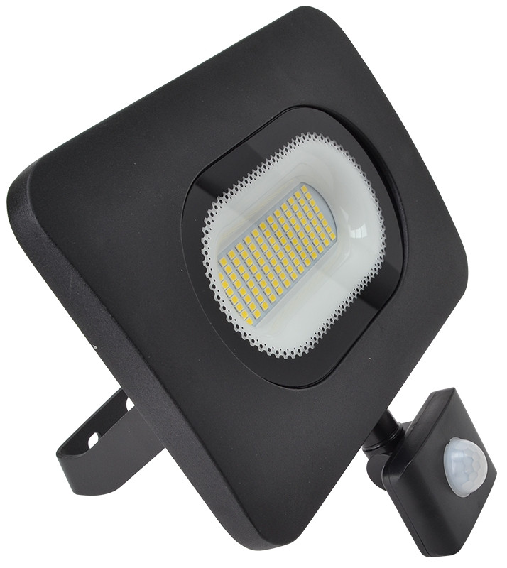 SMD LED reflektor s senzorjem gibanja, črni 220-240V,50W,4000K,IP65,3750lm,EEI=A,120°, 10s-7min, 3-10m