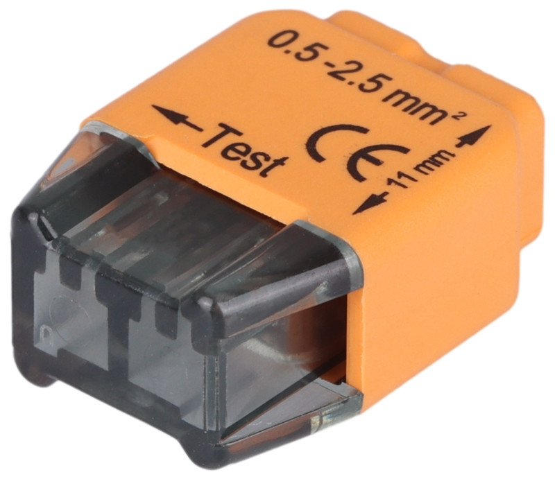 Hitra sponka brez vijakov, oranžna 2x0,5-2,5mm2, 450VAC, max. 16A