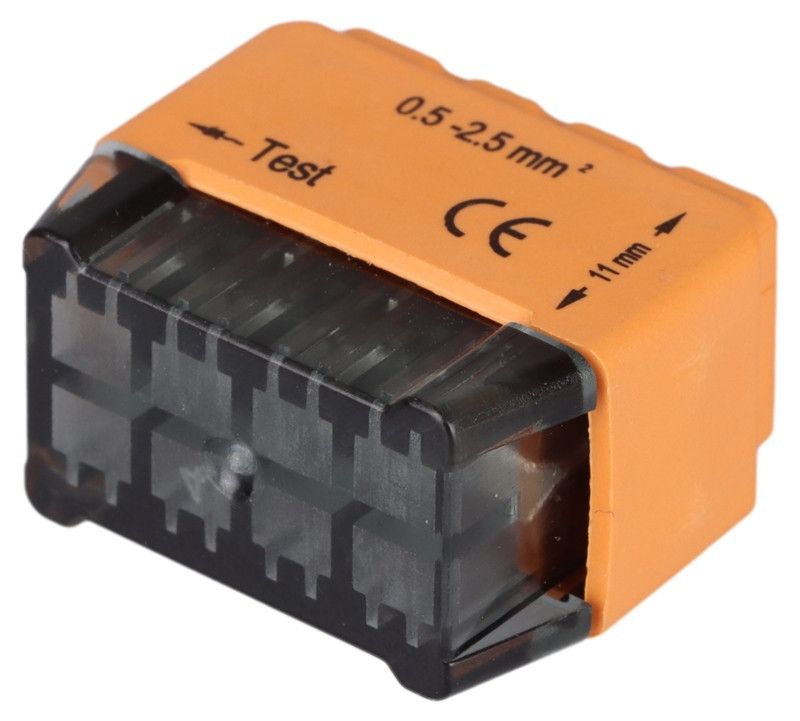 Hitra sponka brez vijakov, oranžna 8x0,5-2,5mm2, 450VAC, max. 16A