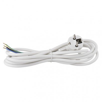 Priključna vrvica PVC 3×1,5mm bela 3M