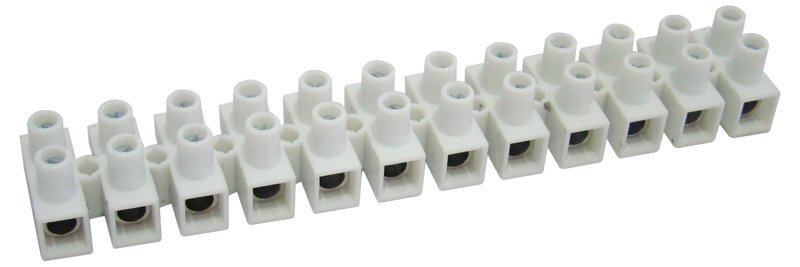 Dvoredna vrstna sponka 10 mm2, 50 A, "H", 12 členov, bela