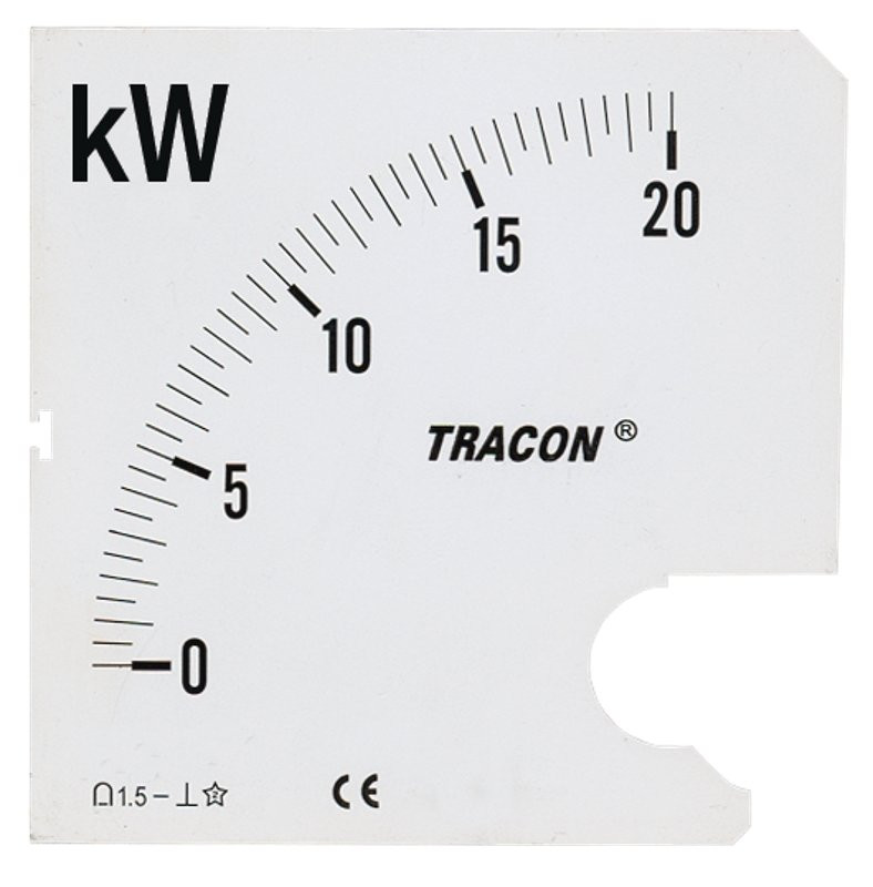 Plošča s skalami za vatmeter tipa W72-400V/4 0 - 120 kW