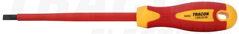 Izvijač, ploščati, izoliran (1000 V) rumeno-rdeči ročaj, CrV SL 6.5×150mm, AC 1000V