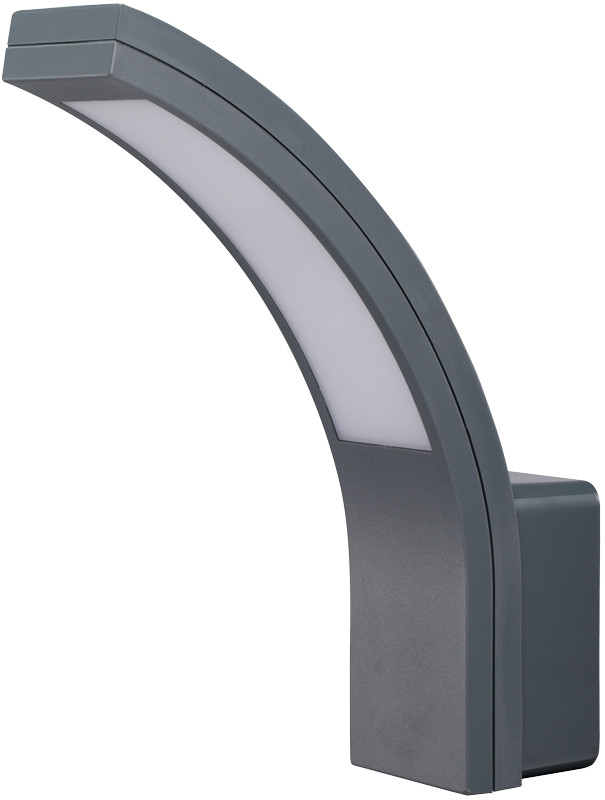 Stenska svetilka, polkrožna, antracit 230 VAC, 15 W, 4500K, EEI=G, IP54, 1100lm