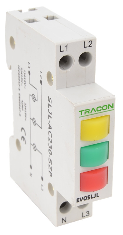 Vrstna LED signalna svetilka AC/3x230V, zelena, rumena, rdeča