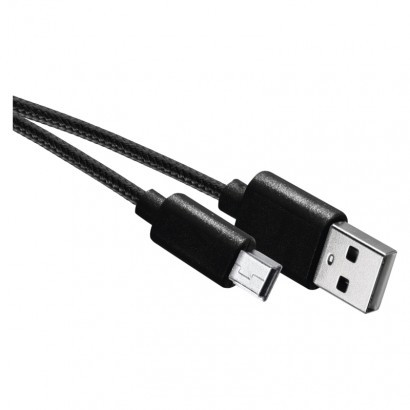 Kabel USB-A / mini USB-B, 2.0, polnjenje, podatki, 2 m, črna