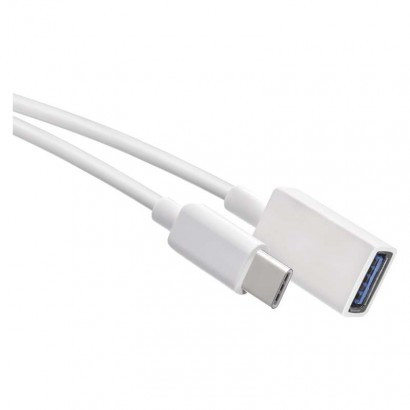 Kabel USB-A / USB-C, 3.0 OTG, podatki, 15 cm, bela