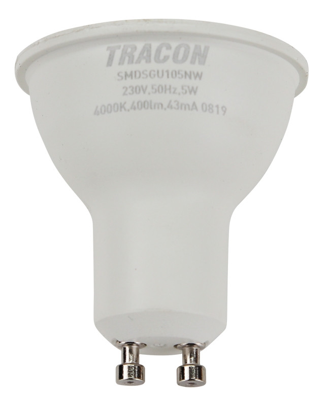 SMD LED spot žarnica s čipom SAMSUNG 230V, 50Hz, GU10, 5W, 400lm, 4000K, 120°, EEI=A+