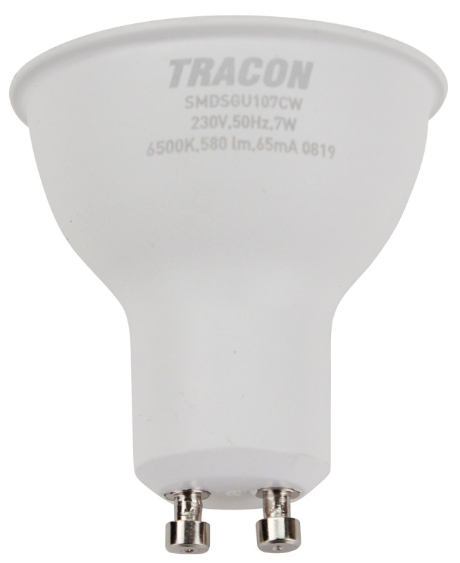 SMD LED spot žarnica s čipom SAMSUNG 230V, 50Hz, GU10, 7W, 580lm, 6500K, 120°, EEI=F