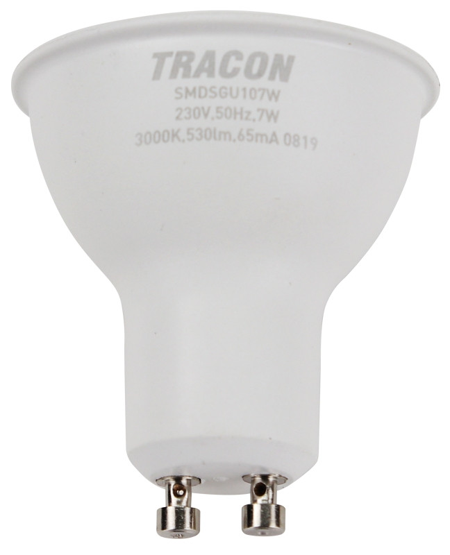 SMD LED spot žarnica s čipom SAMSUNG 230V, 50Hz, GU10, 7W, 530lm, 3000K, 120°, EEI=F