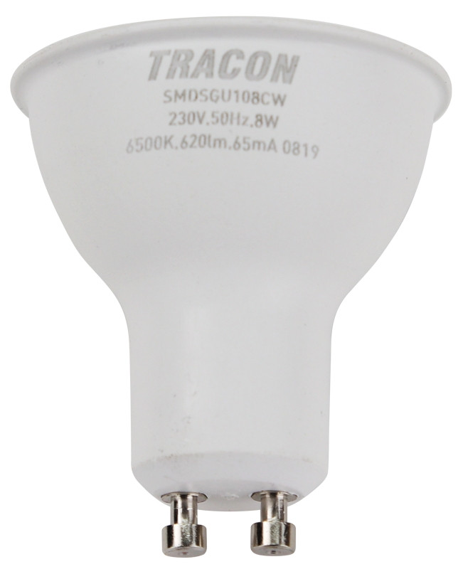 SMD LED spot žarnica s čipom SAMSUNG 230V, 50Hz, GU10, 8W, 620lm, 6500K, 120°, EEI=A+