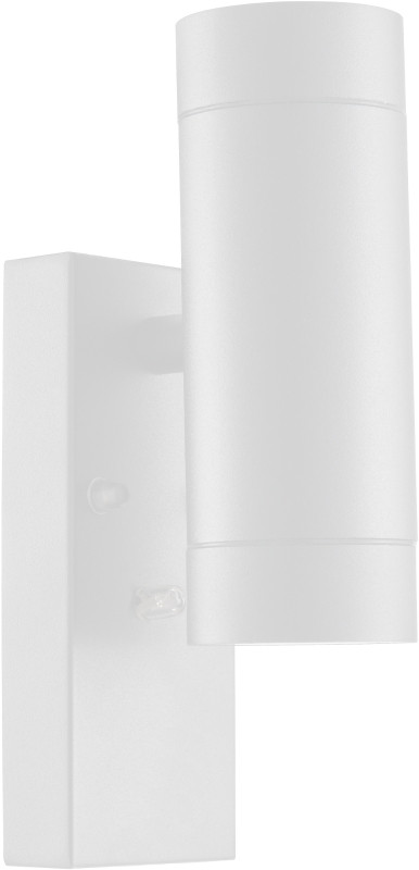 Stensko zunanje spot svetilno telo+somrak/luxomat, belo 100-240VAC, 50Hz, 2xGU10, max 35W, 30lux, IP44