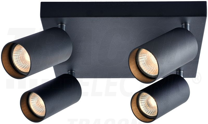 Stropno nastavljivo spot svetilno telo, črno 100-240VAC, 50Hz, 4xGU10, max.4x35W