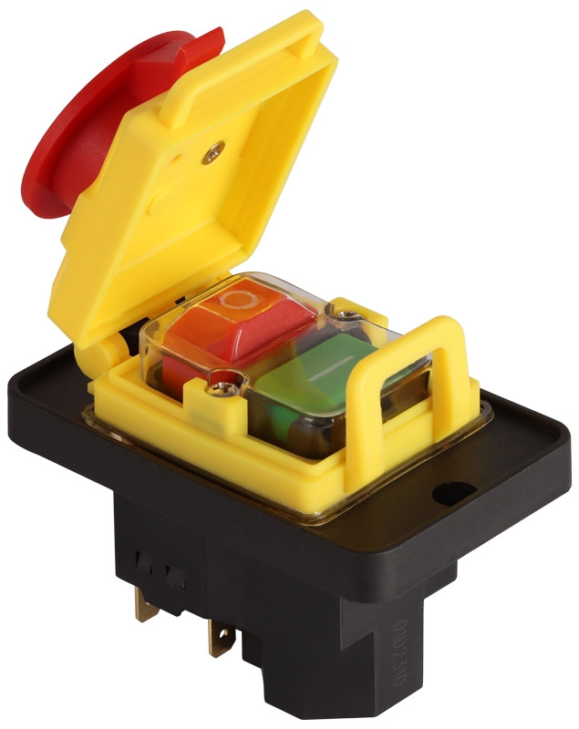 Varnostno pritisno stikalo z relejem, gobasto, z zapahom 6PIN, 400 VAC, 8A/AC1, IP54, 6,3×0,8