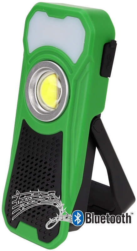 Akumulatorska ročna LED svetilka z Bluetooth zvočnikom 10/3W, 6000K, 3.7V 3000mAh, 500/180lm, 3,5h, Bluetooth 4.2