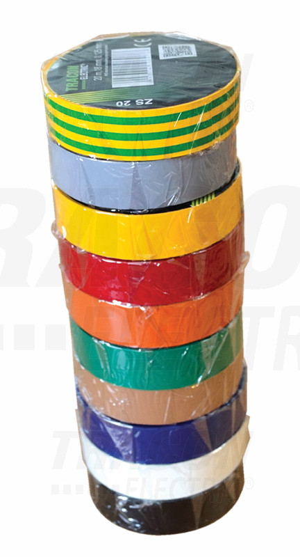 Set izolirnih trakov iz različnih barv (10kom/pak) 10m×15mm, PVC, 0-90°C, 40kV/mm
