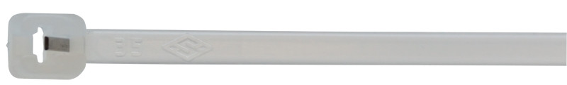 Kabelska vezica s kovinskim jezičkom, bela 140x3,6 mm, PA 6,6 