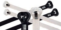 Kabelska vezica s kovinskim jezičkom, bela 200x2,4 mm, PA 6,6 