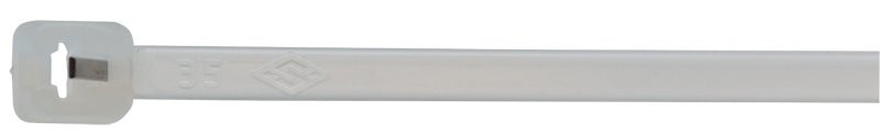 Kabelska vezica s kovinskim jezičkom, bela 208x3,6 mm, PA 6,6 