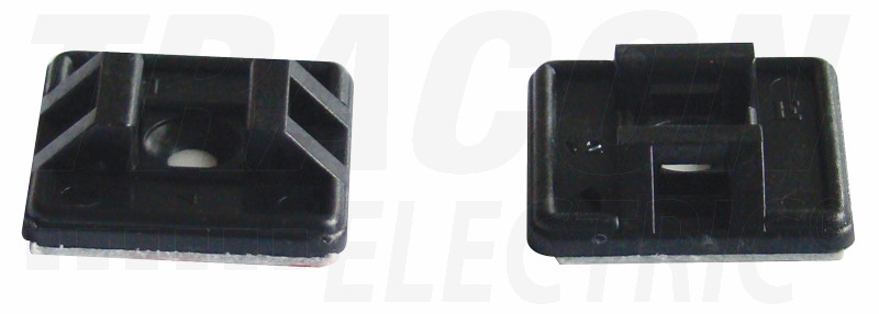 Vijačna pritrdilna ploščica za spenjanje kablov, 27×27mm, črna