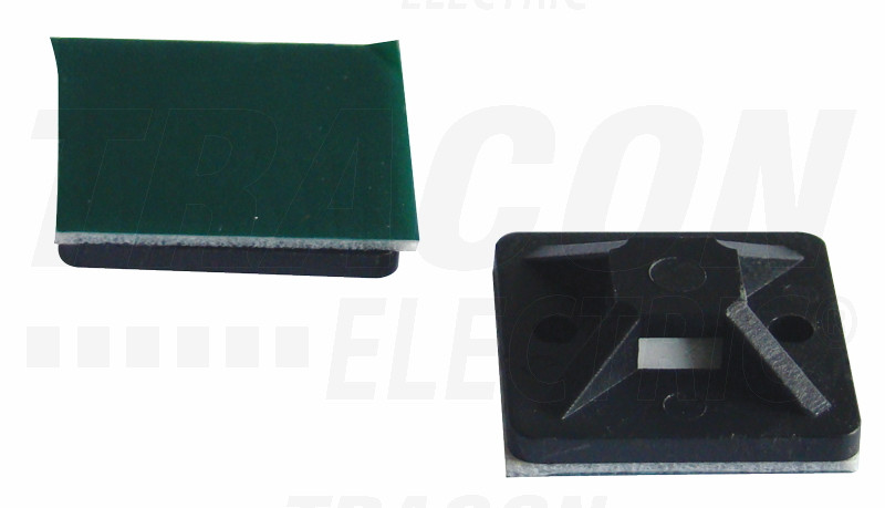 Vijačna pritrdilna ploščica za spenjanje kablov, 27x27 mm, črna