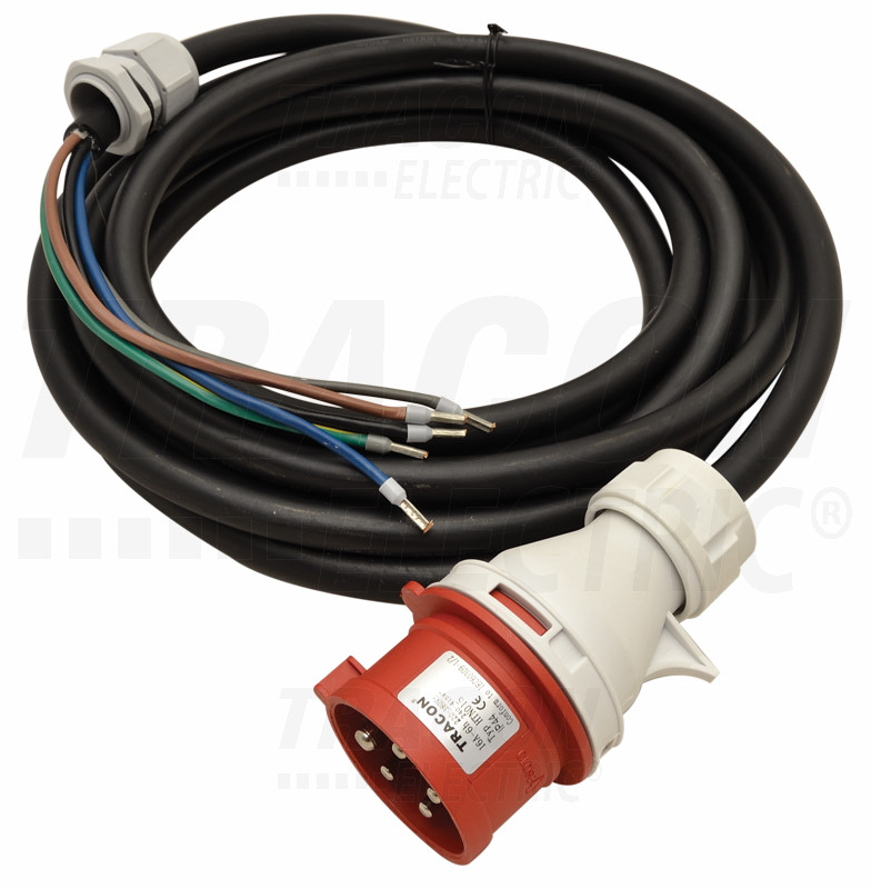 Priključni kabel, gumijasti za industrijsko priključno omarico GT 5×2,5mm2, 5m, 16A, 5p