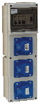 Industrijska priključna omarica z zaščito 3×(16A,2P+E) CEE