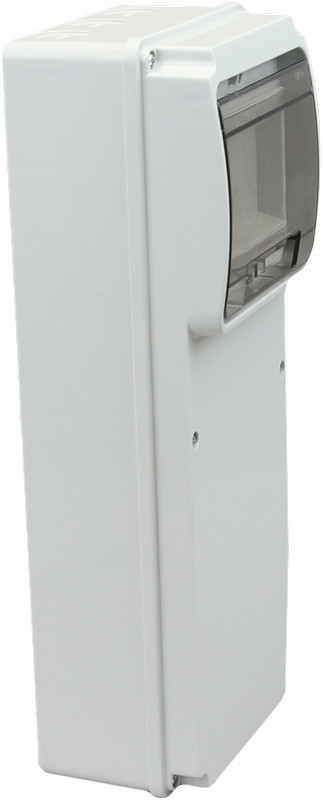 Priključna omarica - prazna, z montažnim tirom, ABS, L×W×H=350×130×77mm, IP55, 6 modul