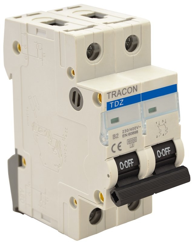 Instalacijski odklopnik - avtomatska varovalka C-2P-10 A, 6 kA