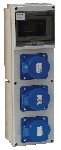 Industrijska priključna omarica brez zaščite 3x(32A,2P+E) CEE