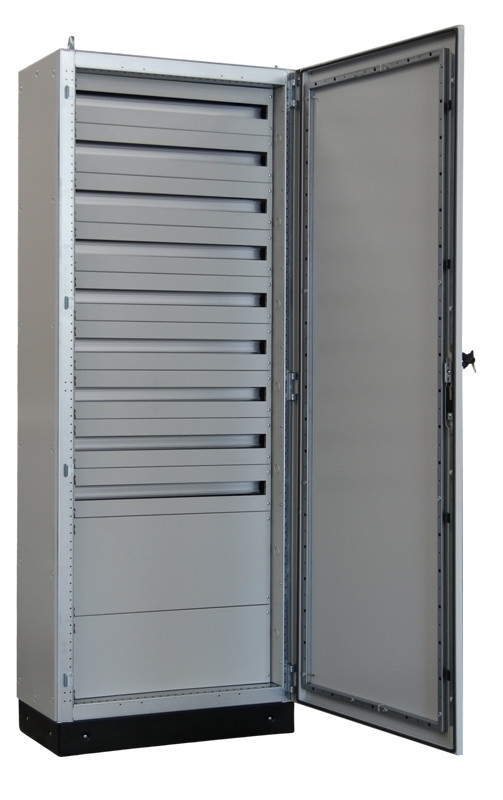 Kovin.modular.razdelil.omara-kovin.vrata+"DIN-Rail" moduli W×L×H=800×2100×400/324M (9×36) + szer.lap 1×150, 1×200, IP54