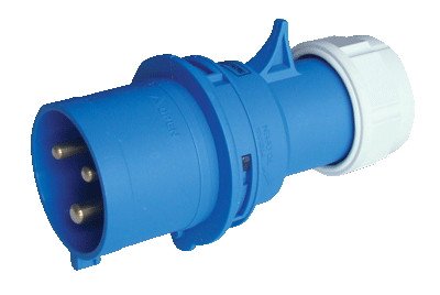 Industrijski vtikač 32A, 250V, 2P+E, IP44 s tesnilno uvodnico