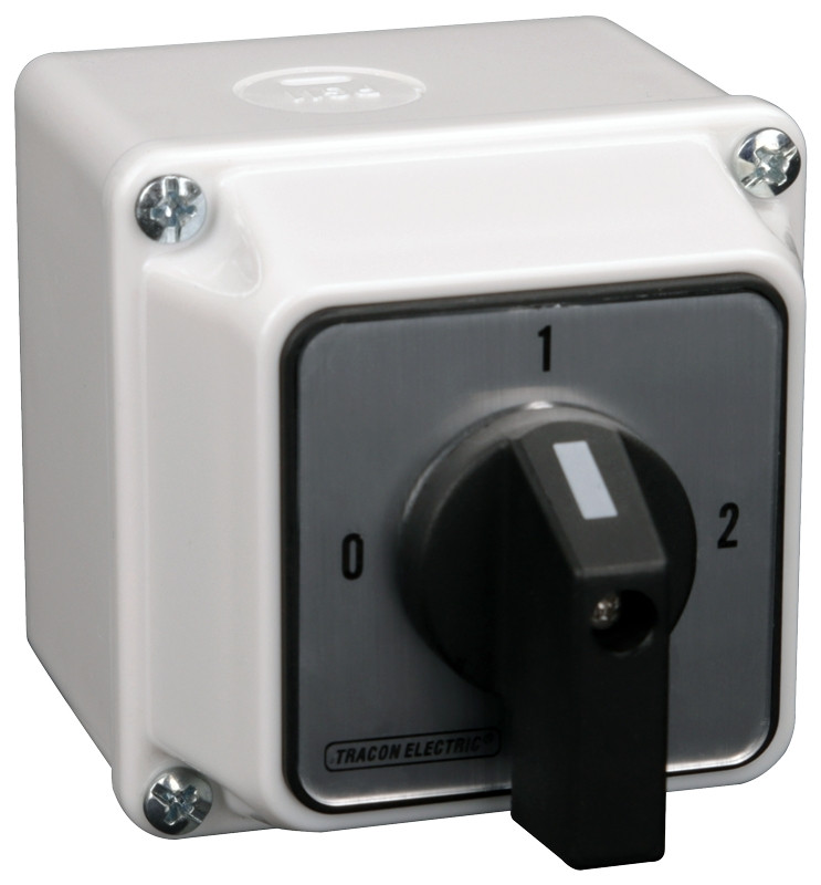 Grebenasto stikalo z ohišjem 2x3P, 20A 400V, (0-1-2), 90°, IP65