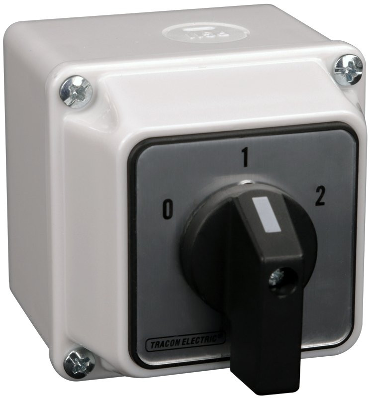 Grebenasto stikalo z ohišjem 2x4P, 32A 400V, (0-1-2), 60°, IP44