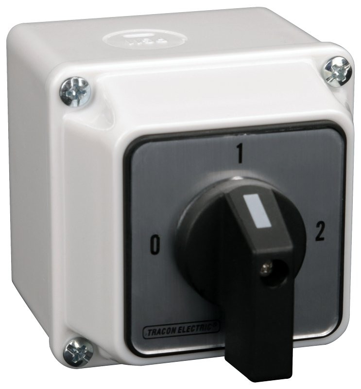 Grebenasto stikalo z ohišjem 2x3P, 32A 400V, (0-1-2), 90°, IP44