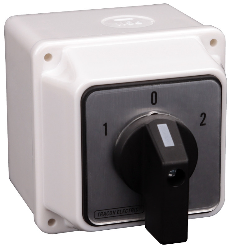 Grebenasto stikalo z ohišjem 2x3P, 20A, 400V, (1-0-2), 60°, IP65