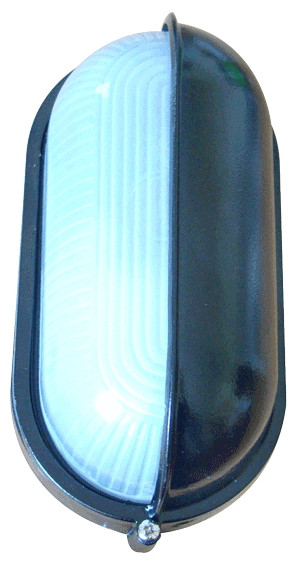 Ladijska svetilka, pokrita, ovalna, 230V, E27, max. 60W, IP44, črna