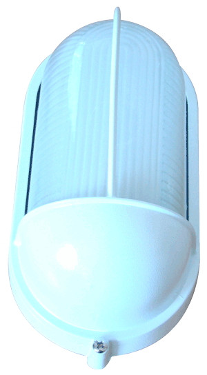 Ladijska svetilka, pokrita, ovalna, 230V, E27, max. 60W, IP44, bela
