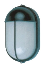 Ladijska svetilka, pokrita, ovalna, kovinska, 230V, E27, max. 100W, IP44, črna