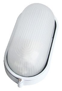 Ladijska svetilka, brez mreže, ovalna, kovinska, 230V, E27, max. 100W, IP44, bela